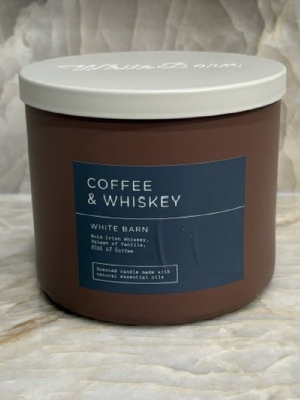 Bath Body Works White Barn Coffee & Whiskey Large 3-Wick Scented Candle 14.5 oz